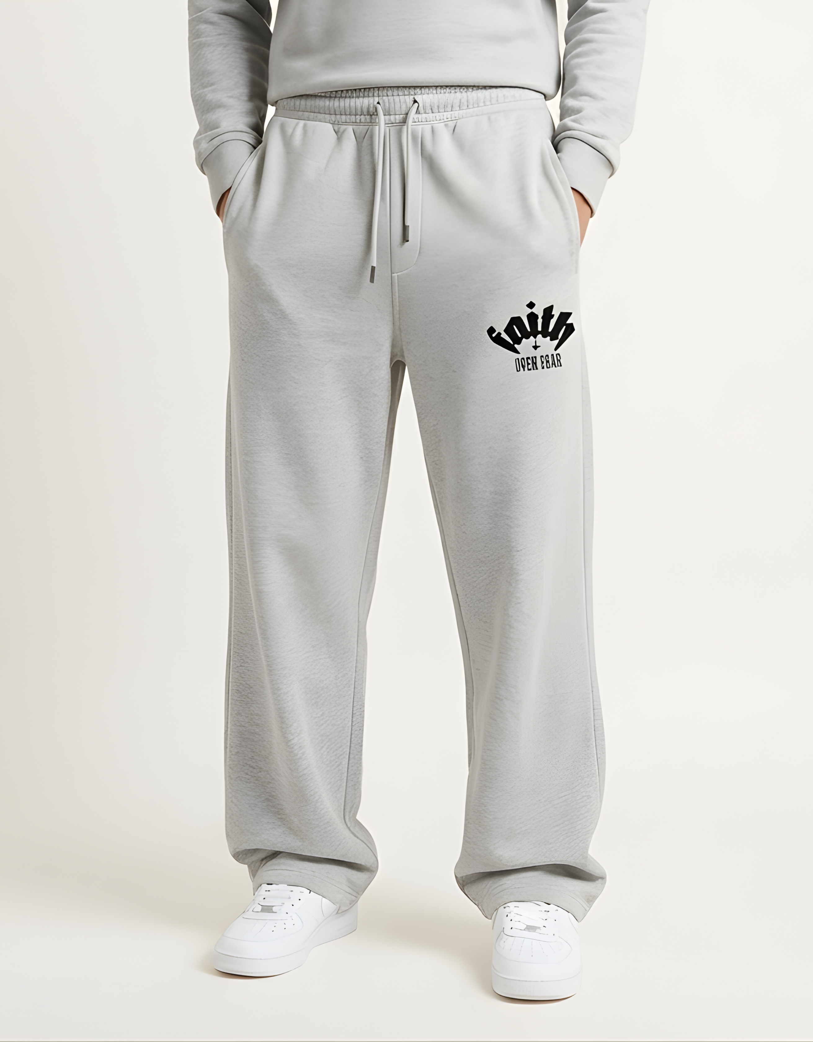 Faith Over Fear Wide-Leg Joggers