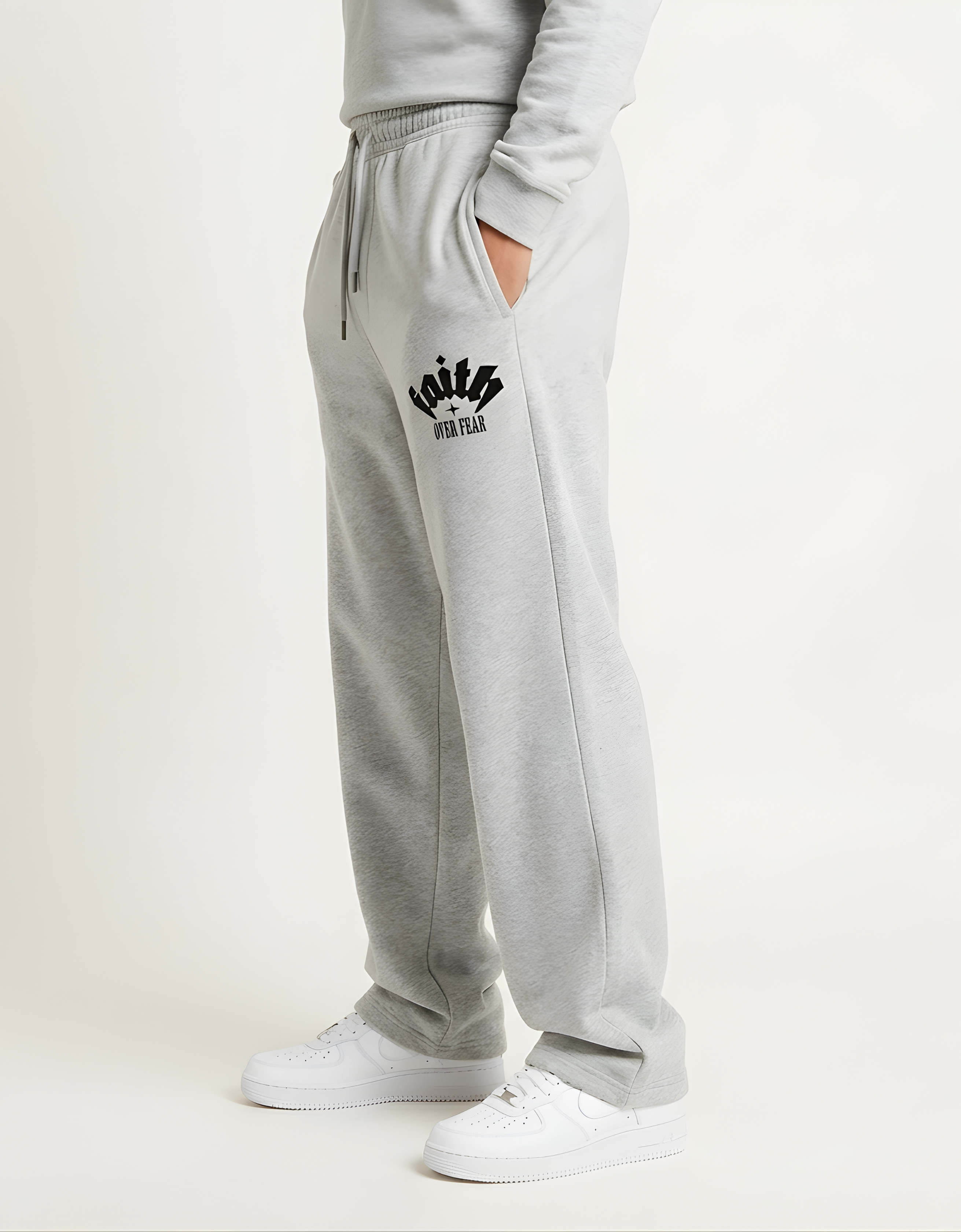 Faith Over Fear Wide-Leg Joggers